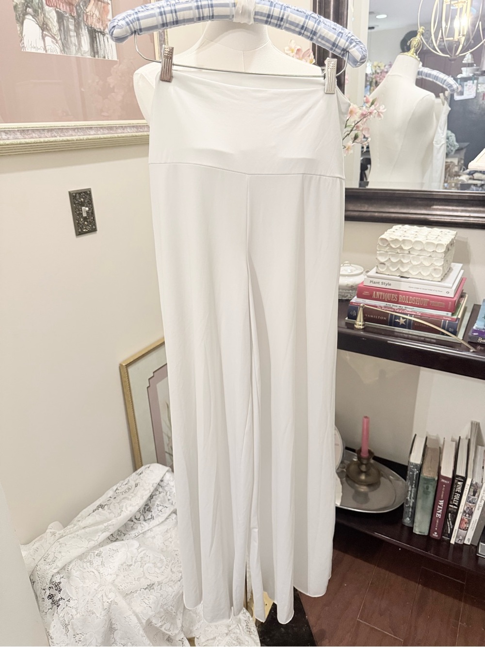 High-Waist Palazzo Wide-Leg Pants in White